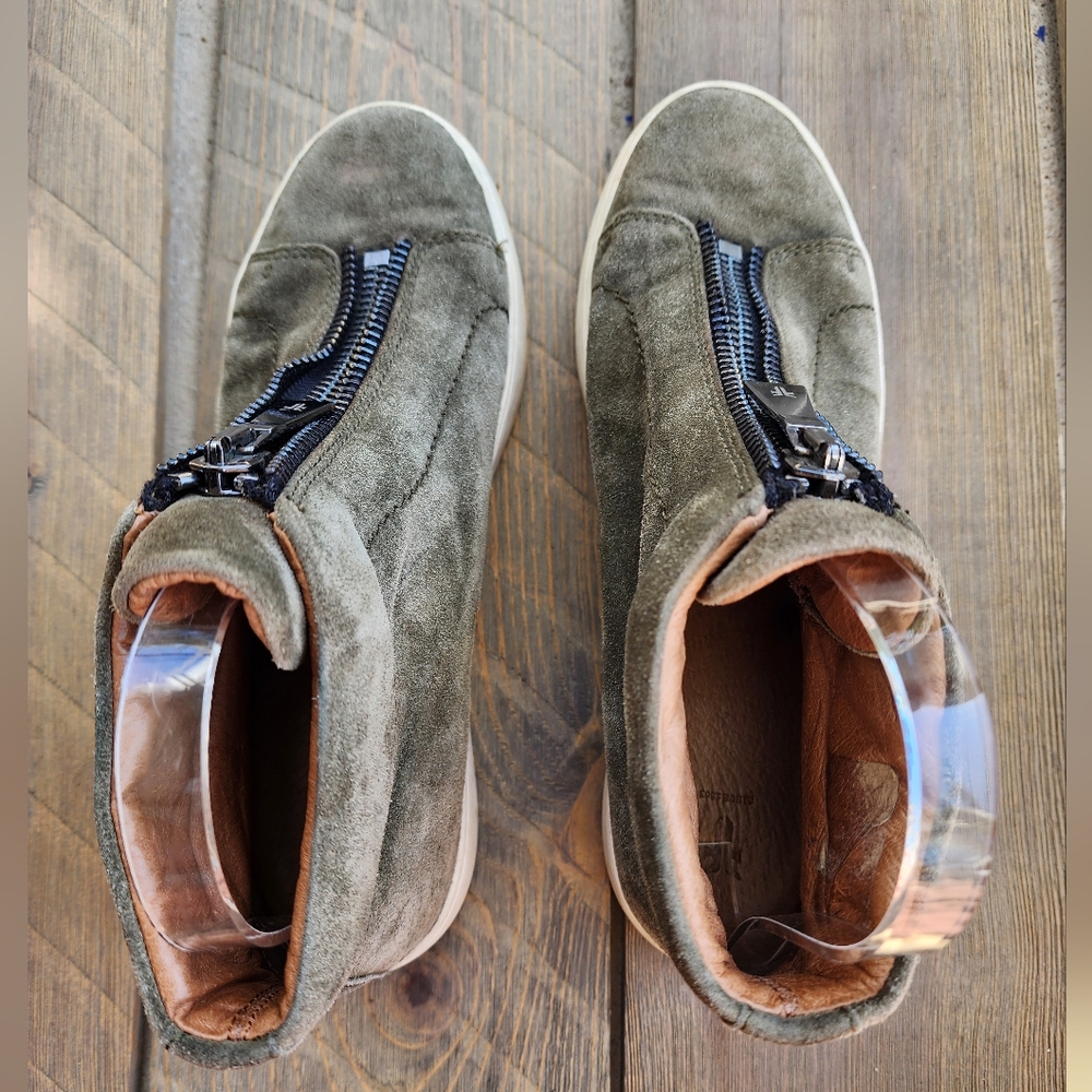 Frye Olive Suede High-Top Sneakers